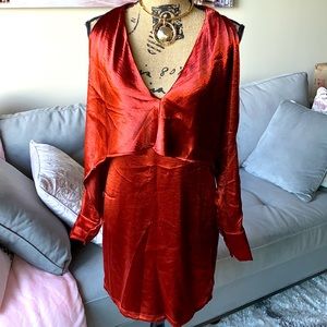 NWT LUSH Beautiful copper satin dress
